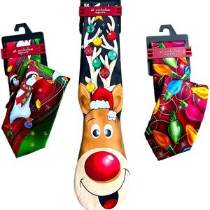 St. Nicholas Square Christmas Ties Lot of 3